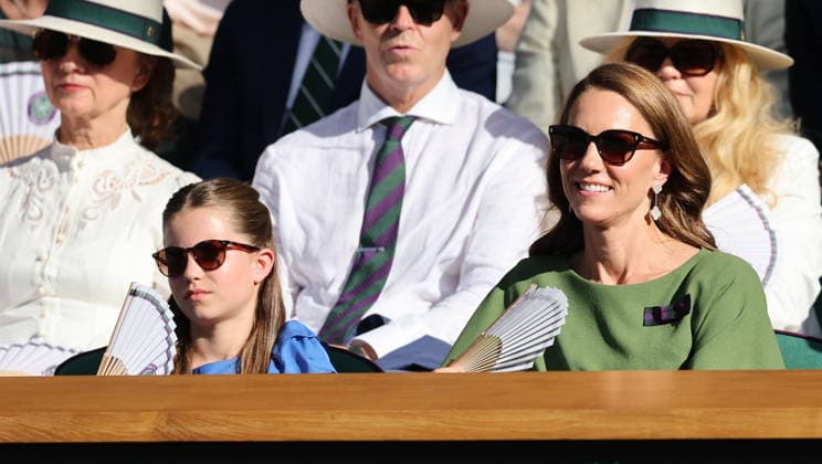 . 12 07 2026. London, United Kingdom. Prince William and Kate Middleton, the Prince and Princess of Wales and their children Prince George and Princess Charlotte at the Mens Singles Final on the last day of the Wimbledon Tennis Championships in London.  xStephenxLockx xi-Imagesx IIM-26902-0104