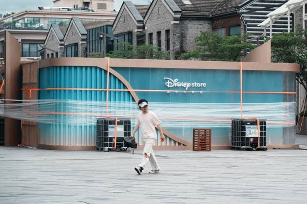 China Typhoon Bavi A pop-up Disney Store is seen reinforced by ropes to the ground in preparation for Typhoon Bavi in Hangzhou in eastern China s Zhejiang province, Sunday, July 12, 2026., Credit:LONG WEI Utuku Feature China Avalon CHINA, ZHEJIANG, HANGZHOU  Copyright: xLONGxWEIx xUtuku FeaturexChinax xAvalonx 1116140126