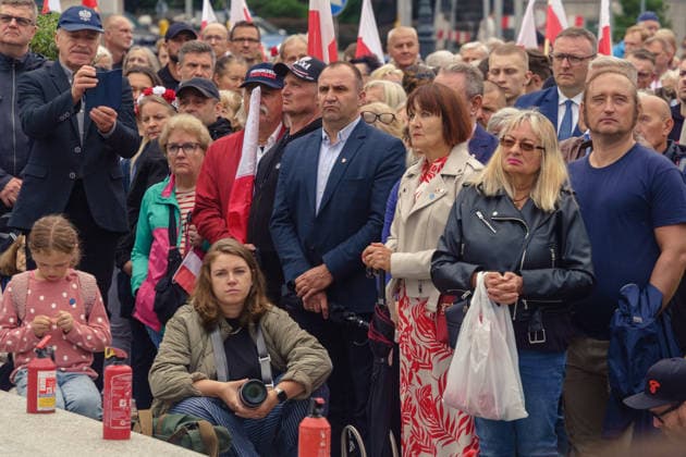 The Vohynian march organized by the Confederation of the Polish Crown. Several hundred people gathered at the march. Warsaw Poland Copyright: xMikolajxJaneczekx