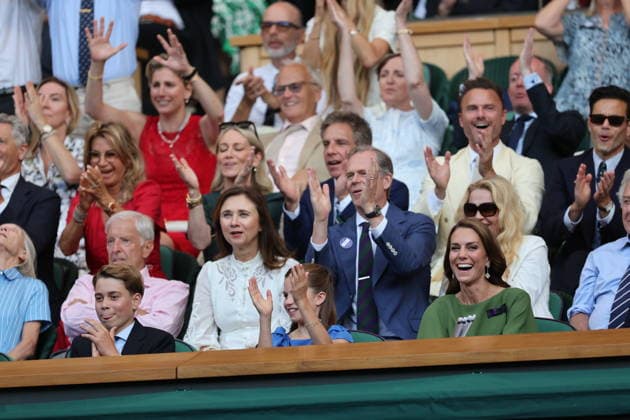 . 12 07 2026. London, United Kingdom. Prince William and Kate Middleton, the Prince and Princess of Wales and their children Prince George and Princess Charlotte at the Mens Singles Final on the last day of the Wimbledon Tennis Championships in London.  xStephenxLockx xi-Imagesx IIM-26902-0144