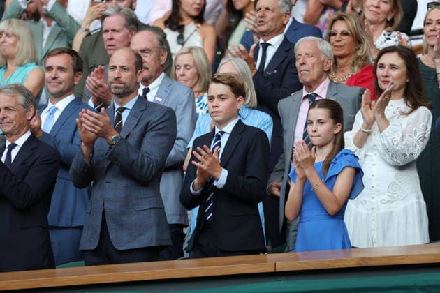 . 12 07 2026. London, United Kingdom. Prince William and Kate Middleton, the Prince and Princess of Wales and their children Prince George and Princess Charlotte at the Mens Singles Final on the last day of the Wimbledon Tennis Championships in London.  xStephenxLockx xi-Imagesx IIM-26902-0161