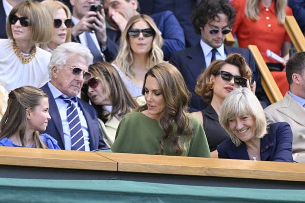 Tennis - Wimbledon 2026 - ITF - The Championships - 12 07 2026 - Tennis - Wimbledon 2026 - ITF - The Championships - 12 07 2026 - Royal box . arrivee de la famille royale - Kate, George, Charlotte, William d Ãngleterre London  Copyright: xChryslenexCaillaud Psnewzx