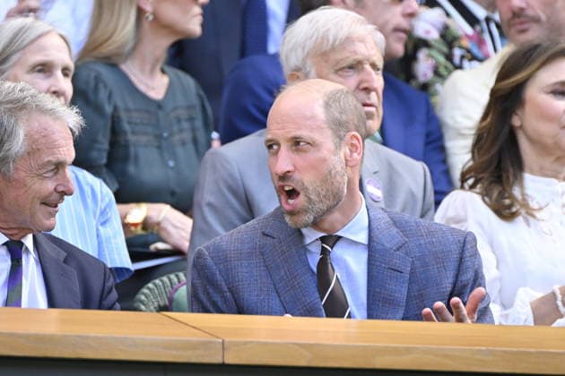 Tennis - Wimbledon 2026 - ITF - The Championships - 12 07 2026 - Tennis - Wimbledon 2026 - ITF - The Championships - 12 07 2026 - Royal box . arrivee de la famille royale - Kate, George, Charlotte, William d Ãngleterre London  Copyright: xChryslenexCaillaud Psnewzx