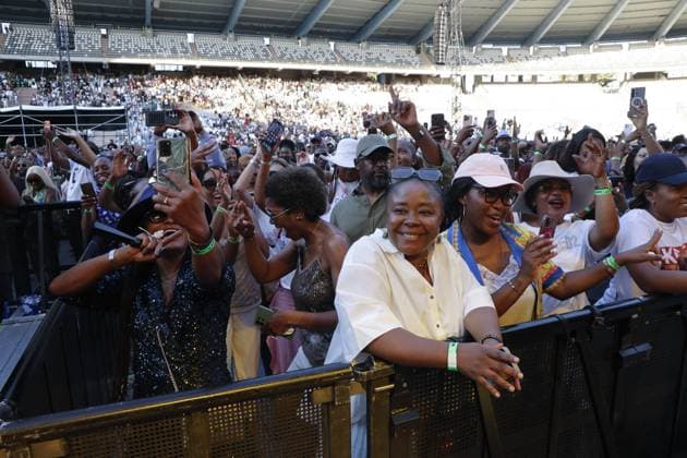 Spectators pictured during a concert of Koffi Olomide, at the Koning Boudewijnstadion Stade Roi Baudouin, in Brussels, Sunday 12 July 2026.  NICOLASxMAETERLINCK 181025903