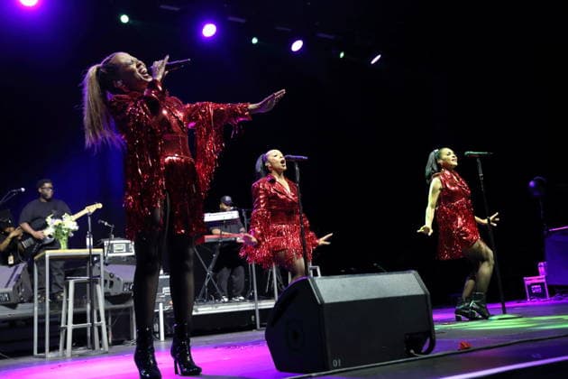 Maxine Jones, Terry Ellis und Cindy Herron, v.l., von der Band En Vogue bei einem Konzert in der Uber Eats Music Hall in Berlin, 12. Juli 2026. En Vogue Konzert Berlin *** Maxine Jones, Terry Ellis, and Cindy Herron (from left) of the band En Vogue at a concert at the Uber Eats Music Hall in Berlin, July 12, 2026 En Vogue Concert Berlin
