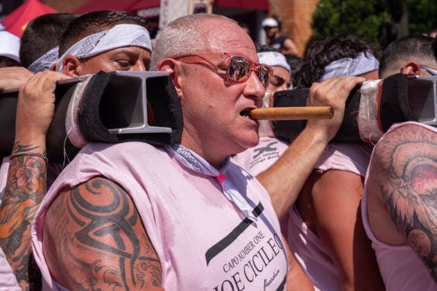 July 12, 2026, New York, New York, USA: The Ã¢â‚¬oeDancing of the GiglioÃ¢â‚¬Â is an annual event, in itÃ¢â‚¬â ¢s 139th year. In honor of San Paolino, lifters carry an 80-foot tall, 4-ton tower, as well as a 4-ton replica of a boat, on their shoulders in front of Our Lady of Mount Carmel. New York USA - ZUMAp288 20260712_znp_p288_009 Copyright: xSyndixPilarx
