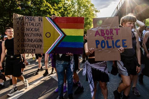 Demonstrators Rally for Transgender Rights in Berlin BERLIN, GERMANY JULY 12, 2026: Demonstrators march from the Kreuzberg district to Neukölln during a rally in support of transgender rights and against transphobia, homophobia, racism, capitalism, imperialism and Zionism. Participants carried banners, chanted slogans and listened to speeches and live performances, including a speech by the partner of a victim identified by organizers as one of the ULM5. Berlin Germany Copyright: x xAndrÃ sxTrujillox xJNAxPressx