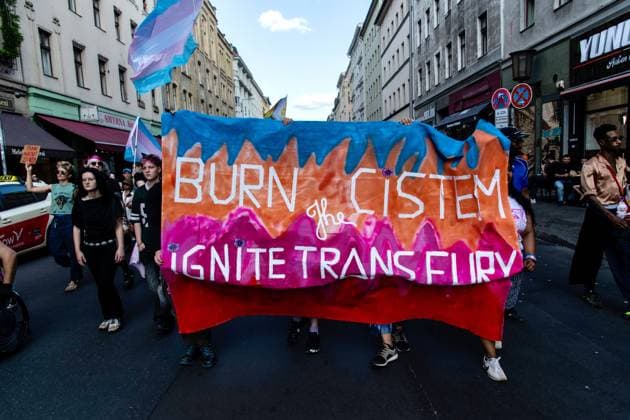 Demonstrators Rally for Transgender Rights in Berlin BERLIN, GERMANY JULY 12, 2026: Demonstrators march from the Kreuzberg district to Neukölln during a rally in support of transgender rights and against transphobia, homophobia, racism, capitalism, imperialism and Zionism. Participants carried banners, chanted slogans and listened to speeches and live performances, including a speech by the partner of a victim identified by organizers as one of the ULM5. Berlin Germany Copyright: x xAndrÃ sxTrujillox xJNAxPressx