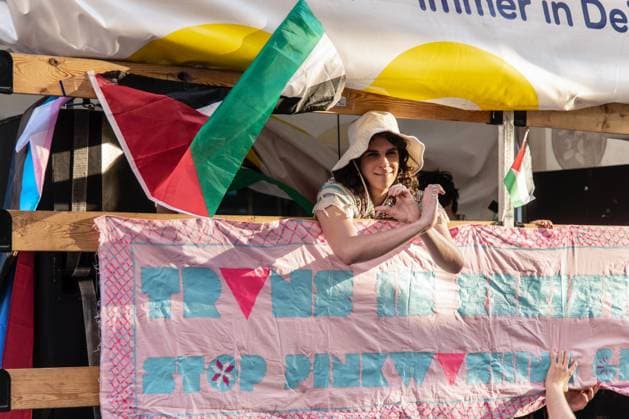 Demonstrators Rally for Transgender Rights in Berlin BERLIN, GERMANY JULY 12, 2026: Demonstrators march from the Kreuzberg district to Neukölln during a rally in support of transgender rights and against transphobia, homophobia, racism, capitalism, imperialism and Zionism. Participants carried banners, chanted slogans and listened to speeches and live performances, including a speech by the partner of a victim identified by organizers as one of the ULM5. Berlin Germany Copyright: x xAndrÃ sxTrujillox xJNAxPressx