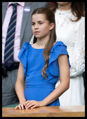 . 12 07 2026. London, United Kingdom. Princess Charlotte watches from the Royal Box as her mother Kate Middleton, the Princess of Wales, presents the trophy to Jannik Sinner after he won the Mens Singles Final at the Wimbledon Tennis Championships in London.  xStephenxLockx xi-Imagesx IIM-26902-0210