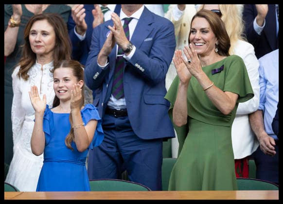 . 12 07 2026. London, United Kingdom. Kate Middleton, the Princess of Wales and Princess Charlotte react as Jannik Sinner wins the Mens Singles Final at the Wimbledon Tennis Championships in London.  xStephenxLockx xi-Imagesx IIM-26902-0215