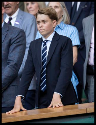 . 12 07 2026. London, United Kingdom Prince George watches from the Royal Box as his mother Kate Middleton, the Princess of Wales, presents the trophy to Jannik Sinner after he won the Mens Singles Final at the Wimbledon Tennis Championships in London.  xStephenxLockx xi-Imagesx IIM-26902-0220