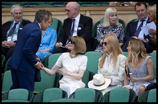 . 12 07 2026. London, United Kingdom Ben Stiller talks to Anna Wintour, Nicole Kidman and Sienna Miller in the Royal Box before the start of the Mens Singles Final at the Wimbledon Tennis Championships in London.  xStephenxLockx xi-Imagesx IIM-26902-0226