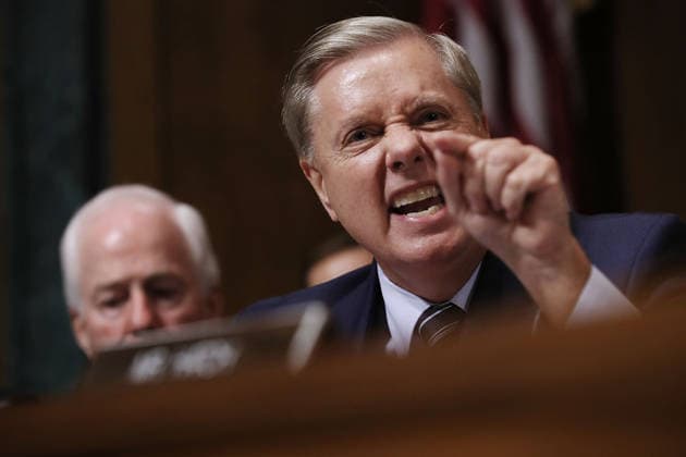 July 12, 2026: Sen. LINDSEY GRAHAM , R-S.C., who was elected to the Senate in 2002 and was a close political ally of President Donald Trump s, has died, his office confirmed early Sunday. He was 71. FILE PHOTO SHOT ON:September 27, 2018, Washington, DC, USA: Senate Judiciary Committee member Sen. Lindsey Graham (R-SC) shouts while questioning Judge Brett Kavanaugh during his Supreme Court confirmation hearing in the Dirksen Senate Office Building on Capitol Hill September 27, 2018 in Washington, DC. Kavanaugh was called back to testify about claims by Christine Blasey Ford, who has accused him of sexually assaulting her during a party in 1982 when they were high school students in suburban Maryland. Washington USA - ZUMAs152 20180927_rpl_s152_731 Copyright: xWinxMcNameex