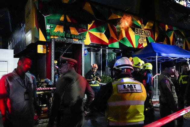 Bangkok Pub Fire Kills At Least 27 People Members of emergency personnel work at the site of a deadly fire at a pub in Bangkok, Thailand, on July 13, 2026. A large fire engulfs a pub in Bangkok early on Monday morning local time, resulting in the deaths of at least 27 people before firefighters bring the blaze under control, according to officials. Bangkok Bangkok Thailand  Copyright: xAnusakxLaowilasx originalFilename: laowilas-notitle260713_npYxW.jpg