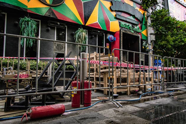 Fire at Bangkok pub kills 27, leaves 22 in critical condition BANGKOK, THAILAND – JULY 13: A view of the damage at a pub following a deadly fire in Bangkok s Chatuchak district, Thailand, on July 13, 2026. At least 27 people were killed and 63 others injured, including 22 in critical condition, after a fire rapidly engulfed the crowded nightlife venue shortly before midnight. Authorities said most victims died from smoke inhalation, while the cause of the blaze remains under investigation. Wissarut Weerasopon Anadolu Bangkok Thailand. Editorial use only. Please get in touch for any other usage.  Copyright: x2026xAnadoluxWissarutxWeerasoponx