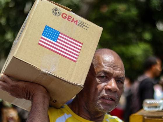 Aid organization distributes relief supplies in La Guaira LA GUAIRA, VENEZUELA JULY 13, 2026: Volunteers from Global Empowerment Mission (GEM) distribute non-perishable food, bottled water and essential relief supplies to residents of Naiguata parish in La Guaira state, Venezuela, following the recent earthquake that affected the region. Humanitarian assistance continues as communities recover from the disaster. La Guaira Venezuela (Bolivarian Republic of) Copyright: x xmarioxfloresx xJNAxPressx