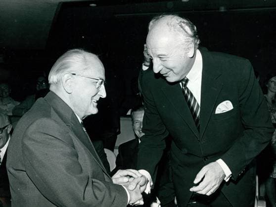 Otto Winzer(left) of East Germany and West Germany s Walter Scheel (right), representatives at the United Nations Otto Winzer(left) of East Germany and West Germany s Walter Scheel (right), representatives at the United Nations Copyright: PeterxLxGould 1072_05_Sub04648_47661_H_00068A
