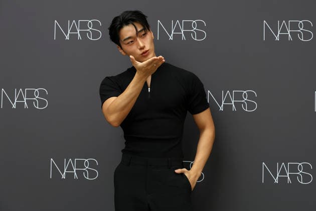k-pop and film stars attend nars beauty pop-up in seoul, South Korea San of South Korean boy band ATEEZ poses during a pop-up store event for NARS Insatiable Liquid Blush at Musinsa Megastore Seongsu in Seoul, South Korea, on July 13, 2026. Seoul South Korea  Copyright: xMatrixxImages JungxUi-Chelx