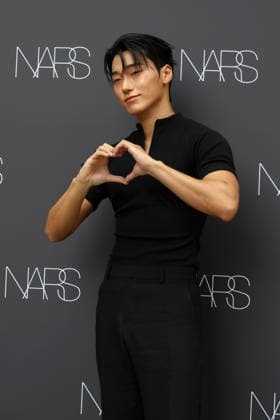 k-pop and film stars attend nars beauty pop-up in seoul, South Korea San of South Korean boy band ATEEZ poses during a pop-up store event for NARS Insatiable Liquid Blush at Musinsa Megastore Seongsu in Seoul, South Korea, on July 13, 2026. Seoul South Korea  Copyright: xMatrixxImages JungxUi-Chelx