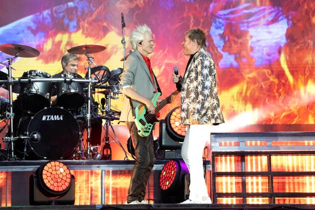 Roger Taylor, John Taylor und Simon Le Bon von Duran Duran live auf dem Musikfestival Moon&Stars 2026 auf der Piazza Grande. Locarno, 12.07.2026 *** Roger Taylor, John Taylor, and Simon Le Bon of Duran Duran performing live at the Moon Stars 2026 music festival on Piazza Grande in Locarno, July 12, 2026 Foto:xA.xRaemyx xFuturexImagex duran_6717