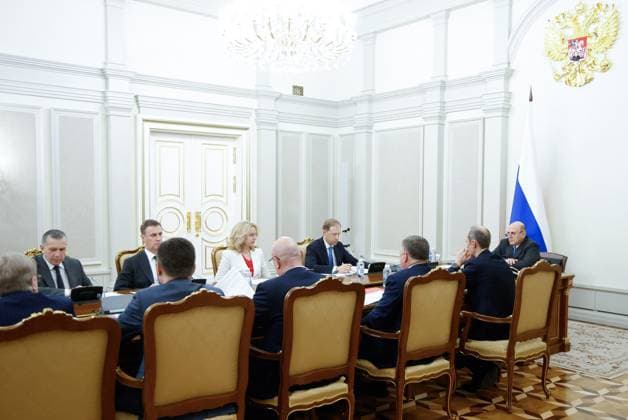 Russia Mishustin Deputies 9204670 13.07.2026 Russian Prime Minister Mikhail Mishustin chairs a meeting with his deputies in Moscow, Russia. Dmitry Astakhov Sputnik Moscow Russia  Copyright: xDmitryxAstakhovx