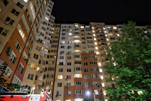 RECORD DATE NOT STATED The charred upper floors of a residential building are seen after a Russian drone attack in Odesa, Ukraine, on July 12, 2026 (Photo by Nina Liashonok Ukrinform) Russian drones strike Odesa, damaging residential building  Copyright: xNinaxLiashonokx