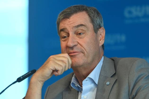 Markus SOEDER (Ministerpraesident Bayern und CSU Vorsitzender), skeptisch,Gestik, Einzelbild,angeschnittenes Einzelmotiv,Portrait,Portraet. Pressekonferenz im Anschluss an die Vorstandssitzung des CSU Praesidiums in der CSU Landesleitung in Muenchen am 13.07.2026 *** Markus SOEDER, Minister-President of Bavaria and CSU Chairman, looking skeptical, gesturing, single frame, cropped close-up, portrait,Portrait: Press conference following the meeting of the CSU Presidium at the CSU State Headquarters in Munich on July 13, 2026