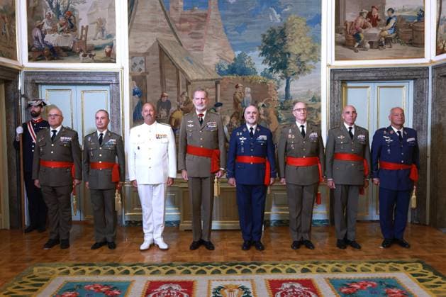 13-07-2026 King Felipe during an audience with Grupo de Generales de Division, Grupo de Coroneles y Capitanes de Navio in Madrid. Â  Copyright: xPPEx