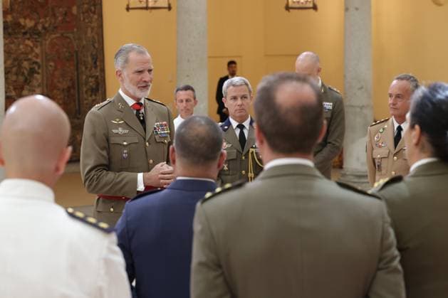 13-07-2026 King Felipe during an audience with Grupo de Generales de Division, Grupo de Coroneles y Capitanes de Navio in Madrid. Â  Copyright: xPPEx