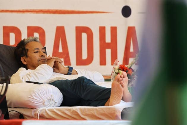 Activist Sonam Wangchuk during his hunger strike, in solidarity with Cockroach Janta Party (CJP) protest demanding resignation of Union Education Minister Dharmendra Pradhan following paper leak scandals and irregularities in NEET-UG 2026 examinations at Jantar Mantar in New Delhi, India on July 13, 2026. New Delhi India Copyright: xAnshumanxAkashx