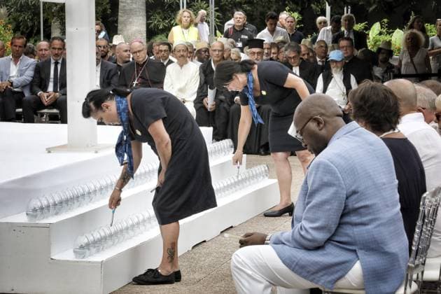 10TH ANNIVERSARY COMMEMORATION OF THE NICE ATTACK PHOTOPQR NICE MATIN Frantz Bouton July 13, 2026 Villa Masséna Interfaith ceremony in tribute to the victims of July 14, 2016, Nice, France, July 13, 2026 Commemoration of the 10th anniversary of the Nice attack 86 dead and hundreds injured An attack carried out with a heavy truck while people were enjoying the Bastille Day celebrations interfaith ceremony France  Copyright: xPHOTOPQR NICExMATIN MAXPPPxFrantzxBoutonx 20260713NIM4555 20260713NIM4538
