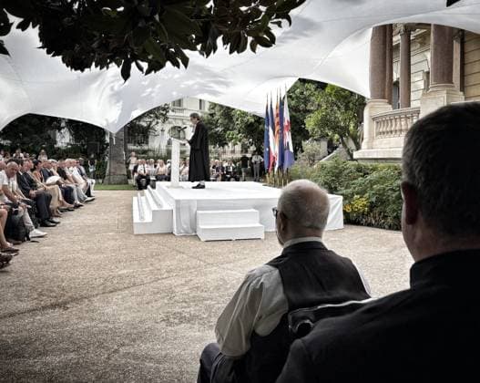 10TH ANNIVERSARY COMMEMORATION OF THE NICE ATTACK PHOTOPQR NICE MATIN Frantz Bouton July 13, 2026 Villa Masséna Interfaith ceremony in tribute to the victims of July 14, 2016, Nice, France, July 13, 2026 Commemoration of the 10th anniversary of the Nice attack 86 dead and hundreds injured An attack carried out with a heavy truck while people were enjoying the Bastille Day celebrations interfaith ceremony France  Copyright: xPHOTOPQR NICExMATIN MAXPPPxFrantzxBoutonx 20260713NIM4555 20260713NIM4548