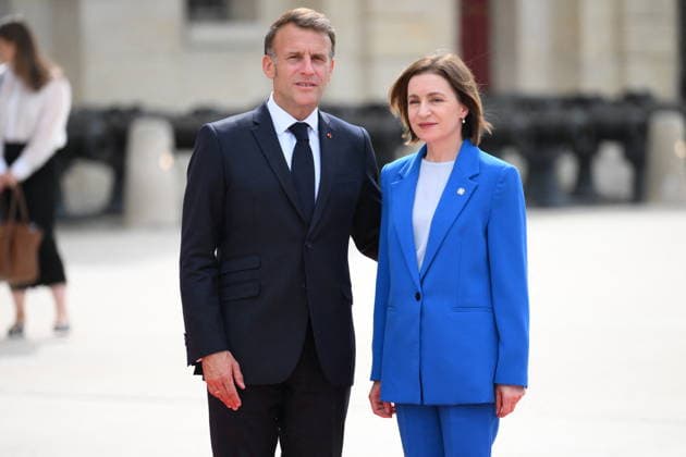 President Macron Welcomes European Leaders At The Coalition Of The Willing Summit - Paris French President Emmanuel Macron welcomes President of Moldova, Maia Sandu ahead the Coalition Of The Willing Summit in Paris, France on July 13, 2026. Photo by Eliot Blondet ABACAPRESS.COM Paris France  Copyright: xBlondetxEliot ABACAx