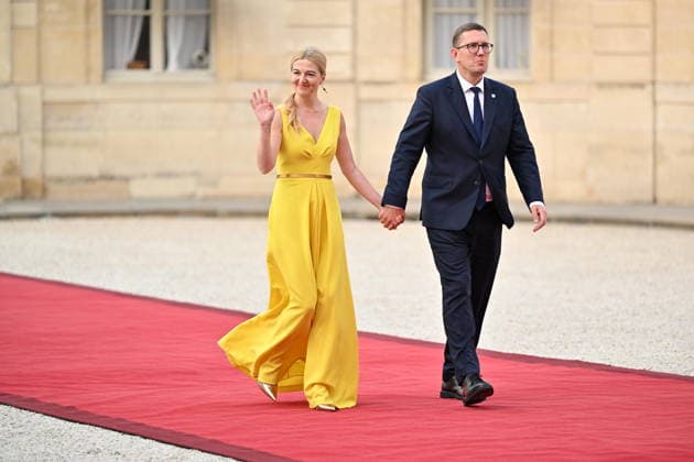 Coalition of the Willing Leaders Summit on Ukraine PARIS, FRANCE - JULY 13: Estonian Prime Minister Kristen Michal and his partner, Evelin Oras arrive for a dinner of the Coalition of the Willing on Ukraine at The Elysee Presidential Palace in Paris, France, on July 13, 2026. Mustafa Yalcin Anadolu Paris France. Editorial use only. Please get in touch for any other usage.  Copyright: x2026xAnadoluxMustafaxYalcinx
