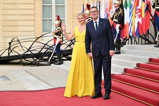 Coalition of the Willing Leaders Summit on Ukraine PARIS, FRANCE - JULY 13: Estonian Prime Minister Kristen Michal and his partner, Evelin Oras arrive for a dinner of the Coalition of the Willing on Ukraine at The Elysee Presidential Palace in Paris, France, on July 13, 2026. Mustafa Yalcin Anadolu Paris France. Editorial use only. Please get in touch for any other usage.  Copyright: x2026xAnadoluxMustafaxYalcinx