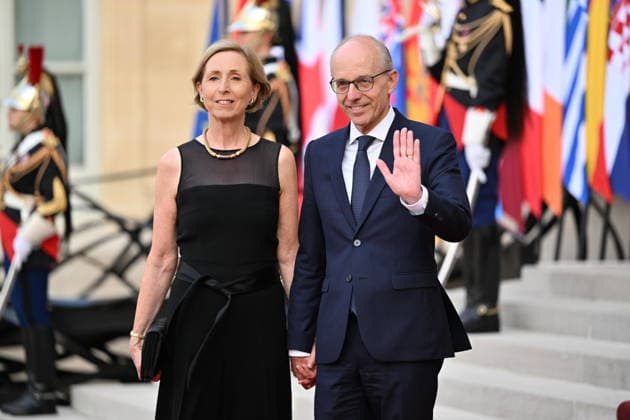Coalition of the Willing Leaders Summit on Ukraine PARIS, FRANCE - JULY 13: Luxembourg Prime Minister Luc Frieden and his wife, Marjolijne Frieden arrive for a dinner of the Coalition of the Willing on Ukraine at The Elysee Presidential Palace in Paris, France, on July 13, 2026. Mustafa Yalcin Anadolu Paris France. Editorial use only. Please get in touch for any other usage.  Copyright: x2026xAnadoluxMustafaxYalcinx