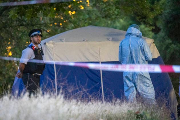 July 13, 2026, London, London, UK: London, UK. Emergency services at the scene in Hackney Downs, east London, following the fatal stabbing of a man in his late 20s. Police were called at around 1. 45pm to reports of a stabbing in a park near a school. Despite the efforts of paramedics, the victim died at the scene. London UK  - ZUMAl94_ 20260713_zaf_l94_018 Copyright: xMarcinxNowakx