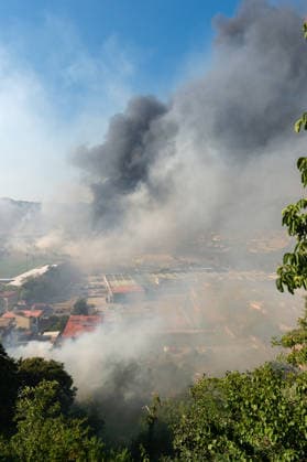 Wildfire erupts near Campi Flegrei volcanic area in Italy POZZUOLI, ITALY - JULY 13: A big wildfire is seen in the Pisciarelli area located on the outer edge of the Solfatara volcanic crater in the Campi Flegrei (Phlegraean Fields) volcanic region in Pozzuoli on July 13, 2026. The fire broke out in the undergrowth and quickly spread to several car dealerships, causing fuel tanks and tyres to explode. Eliano Imperato Anadolu Pozzuoli Italy. Editorial use only. Please get in touch for any other usage.  Copyright: x2026xAnadoluxElianoxImperatox
