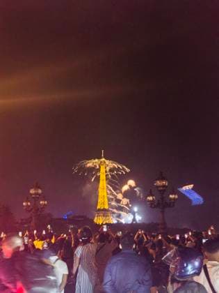 PARIS, FRANCE - JULY 13: Fireworks illuminate the sky above the Eiffel Tower during Bastille Day celebrations on July 13, 2026 in Paris, France.  Copyright: xVCGx 111654148057