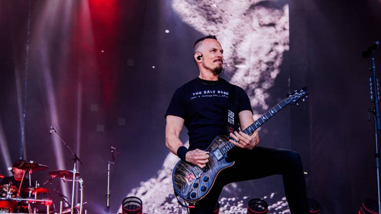 Creed Closes out Rockin Thunder Edmonton in True Rock Style in Canada - 12 Jul 2026 Mark Tremonti, lead guitarist of Creed performs at Rockin Thunder in Edmonton. Edmonton Canada Copyright: xRonxPalmerx xSOPAxImagesx 2026_07_12Creed851645