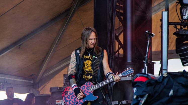 July 12, 2026, Edmonton, Alberta, Canada: Billy Rowe from California hard rock band Buck Cherry performs at Rockin Thunder in Edmonton. Edmonton Canada - ZUMAs197 20260712_aaa_s197_393 Copyright: xRonxPalmerx