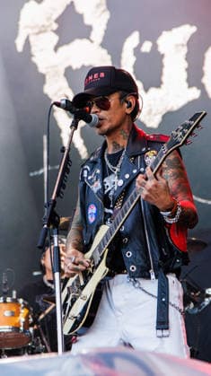 July 12, 2026, Edmonton, Alberta, Canada: Steve Ducanney (aka Stevie D). from California hard rock band Buck Cherry performs at Rockin Thunder in Edmonton. Edmonton Canada - ZUMAs197 20260712_aaa_s197_397 Copyright: xRonxPalmerx
