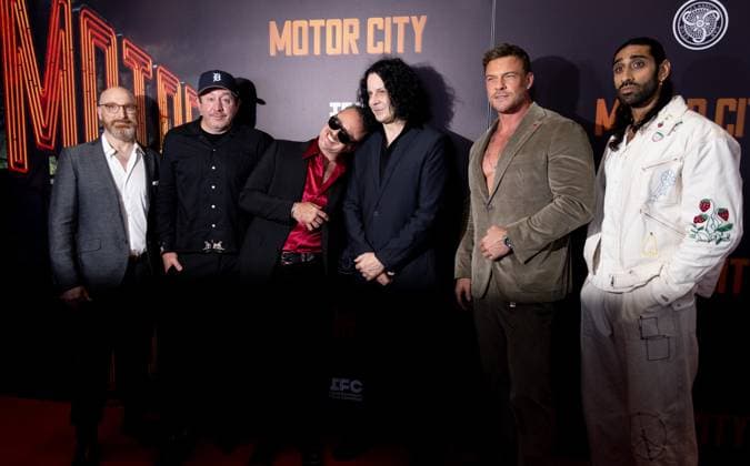 Scott Shooman, Potsy Ponciroli, Ben Foster, Jack White, Alan Ritchson, Amar Chahda Patel at arrivals for MOTOR CITY Premiere, MoMA The Museum of Modern Art, New York, NY, July 13, 2026. Photo By: Ryan Billings Everett Collection MOTOR CITY Premiere PUBLICATIONXNOTxINxCANxCHNxFRAxITAxJPNxNORxPOLxRUSxESPxUKxUSA