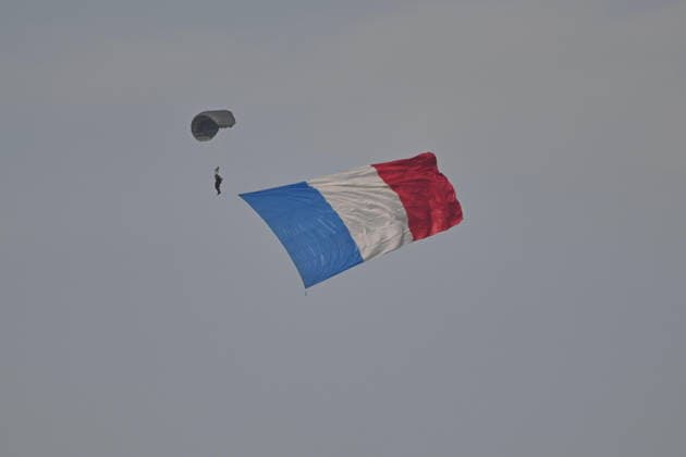Bastille Day celebrations in Paris PARIS, FRANCE - JULY 14: An air show is performed during the annual Bastille Day military parade in Paris, France on July 14, 2026. The aerial demonstration, held as part of the official celebrations, featured various military jets and helicopters performing flyovers before spectators and dignitaries. Mustafa Yalcin Anadolu Paris France. Editorial use only. Please get in touch for any other usage.  Copyright: x2026xAnadoluxMustafaxYalcinx