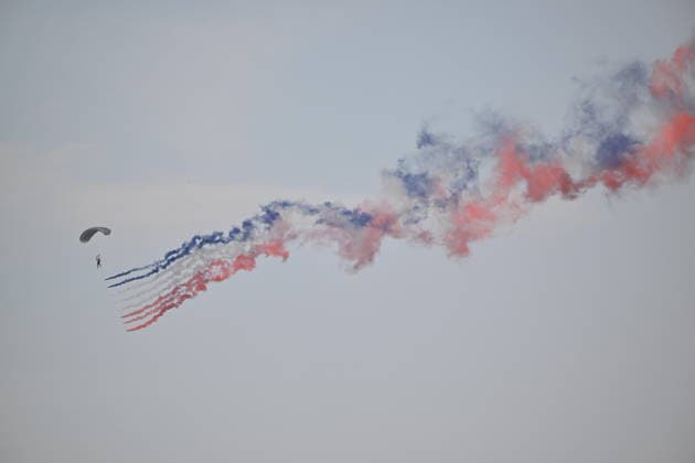 Bastille Day celebrations in Paris PARIS, FRANCE - JULY 14: An air show is performed during the annual Bastille Day military parade in Paris, France on July 14, 2026. The aerial demonstration, held as part of the official celebrations, featured various military jets and helicopters performing flyovers before spectators and dignitaries. Mustafa Yalcin Anadolu Paris France. Editorial use only. Please get in touch for any other usage.  Copyright: x2026xAnadoluxMustafaxYalcinx