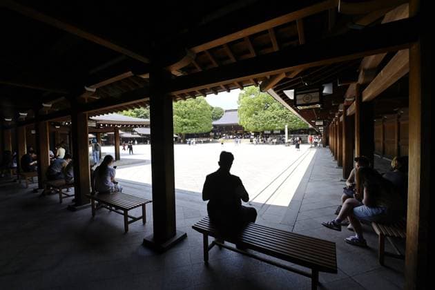 Extreme heat grips Tokyo as temperatures rise across eastern Japan TOKYO, JAPAN - JULY 14 : Visitors rest and walk through a shaded wooden corridor at the Meiji Jingu shrine during hot weather in Tokyo, Japan, July 14, 2026. Weather officials warned of a heightened risk of heatstroke as intense heat spread across eastern Japan. David Mareuil Anadolu Tokyo Japan. Editorial use only. Please get in touch for any other usage.  Copyright: x2026xAnadoluxDavidxMareuilx