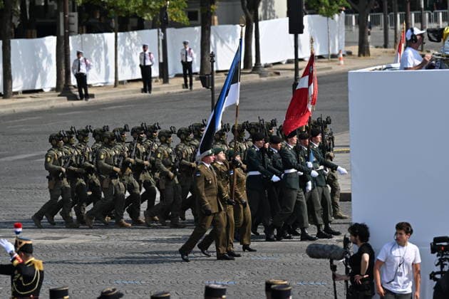Bastille Day military parade in Paris PARIS, FRANCE - JULY 14: Soldiers march in formation during the traditional Bastille Day military parade on the Place de la Concorde in Paris, France on July 14, 2026. Mustafa Yalcin Anadolu Paris France. Editorial use only. Please get in touch for any other usage.  Copyright: x2026xAnadoluxMustafaxYalcinx