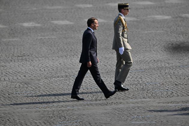 Bastille Day military parade in Paris PARIS, FRANCE – JULY 14, 2026: French President Emmanuel Macron walks as he reviews the troops during the traditional Bastille Day military parade at the Place de la Concorde in Paris, France, on July 14, 2026. Mustafa Yalcin Anadolu Paris France. Editorial use only. Please get in touch for any other usage.  Copyright: x2026xAnadoluxMustafaxYalcinx