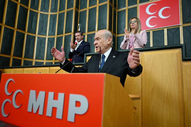 Turkiye s Nationalist Movement Party (MHP) Group Meeting ANKARA, TURKIYE - JULY 14: Nationalist Movement Party (MHP) Chairman Devlet Bahceli delivers a speech during his party’s parliamentary group meeting at the Turkish Grand National Assembly in Ankara, Turkiye on July 14, 2026. Rasit Aydogan Anadolu Ankara Turkey. Editorial use only. Please get in touch for any other usage.  Copyright: x2026xAnadoluxRasitxAydoganx